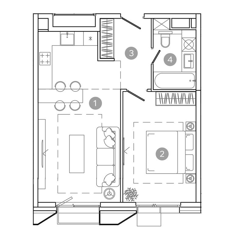 1-BD Apartment Sale, 48.2平方米 at UNO.Sokolinaya Gora, 8th Sokolinoy Gory Street, 26, Moscow, Russia #2 1-BD Apartment Sale, 48.2平方米 at UNO.Sokolinaya Gora, 8th Sokolinoy Gory Street, 26, Moscow, Russia #2