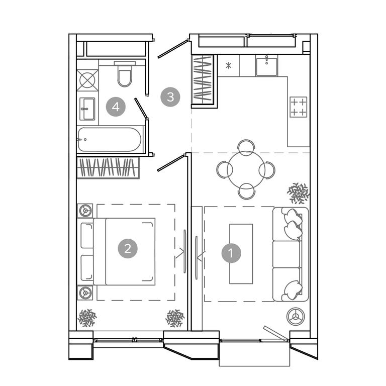 1-BD Apartment Sale, 45.4平方米 at UNO.Sokolinaya Gora, 8th Sokolinoy Gory Street, 26, Moscow, Russia #2 1-BD Apartment Sale, 45.4平方米 at UNO.Sokolinaya Gora, 8th Sokolinoy Gory Street, 26, Moscow, Russia #2