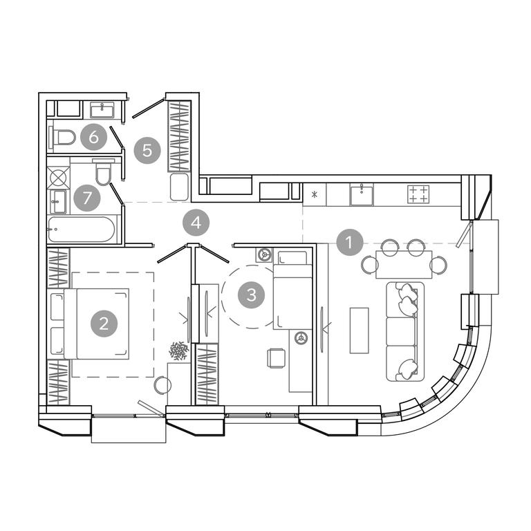 2-BD Apartment Sale, 62.9平方米 at UNO.Sokolinaya Gora, 8th Sokolinoy Gory Street, 26, Moscow, Russia #2