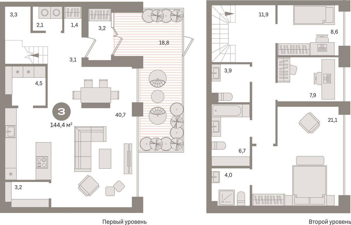 2-BD Apartment Sale, 144.4 sq. m. at Kvartal Izdanie, Perovskoye Highway, Moscow, Russia #1