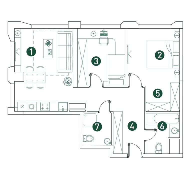 2-BD Apartment Sale, 66.4 sq. m. at Very, Botanicheskaya Street, 29, Moscow, Russia #2 2-BD Apartment Sale, 66.4 sq. m. at Very, Botanicheskaya Street, 29, Moscow, Russia #2