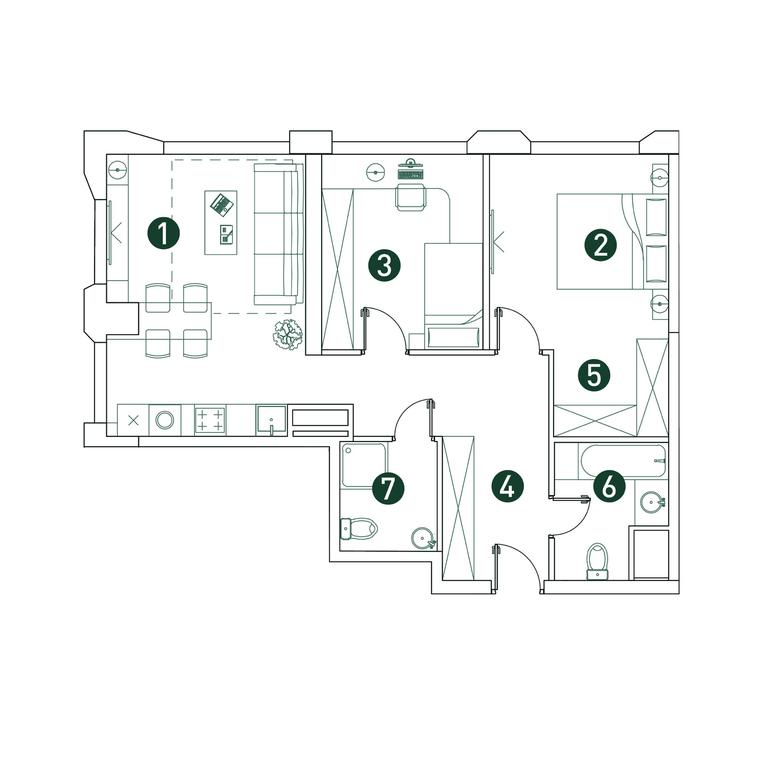 2-BD Apartment Sale, 66.4 sq. m. at Very, Botanicheskaya Street, 29, Moscow, Russia #1 2-BD Apartment Sale, 66.4 sq. m. at Very, Botanicheskaya Street, 29, Moscow, Russia #1