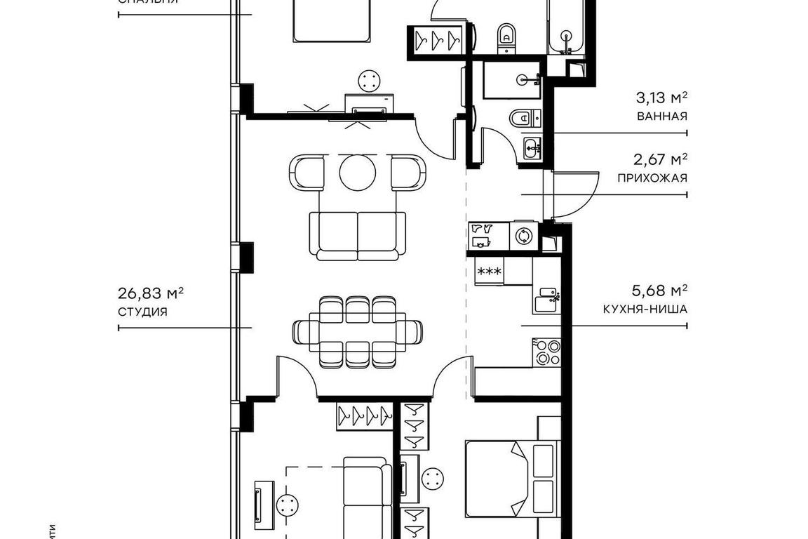 3-BD Apartment Sale, 84.4 sq. m. at Symphony 34, 2nd Khutorskaya Street, 38А, Moscow, Russia #2 3-BD Apartment Sale, 84.4 sq. m. at Symphony 34, 2nd Khutorskaya Street, 38А, Moscow, Russia #2