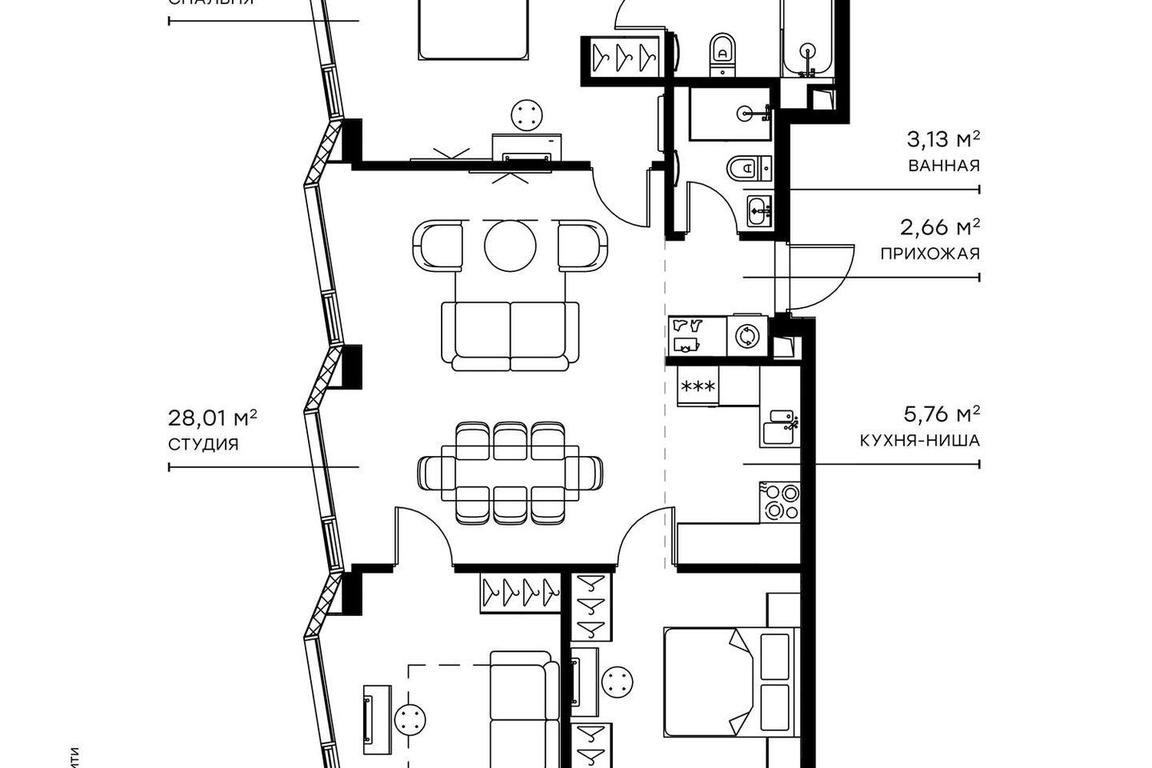 3-BD Apartment Sale, 87.9 sq. m. at Symphony 34, 2nd Khutorskaya Street, 38А, Moscow, Russia #2 3-BD Apartment Sale, 87.9 sq. m. at Symphony 34, 2nd Khutorskaya Street, 38А, Moscow, Russia #2