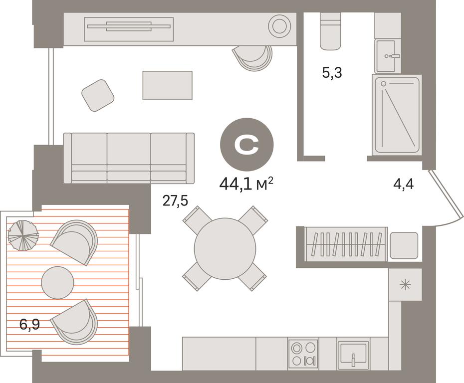 Apartment Sale, 44.1 sq. m. at Kvartal «MONS», Ogorodny Drive, Moscow, Russia #1 Apartment Sale, 44.1 sq. m. at Kvartal «MONS», Ogorodny Drive, Moscow, Russia #1