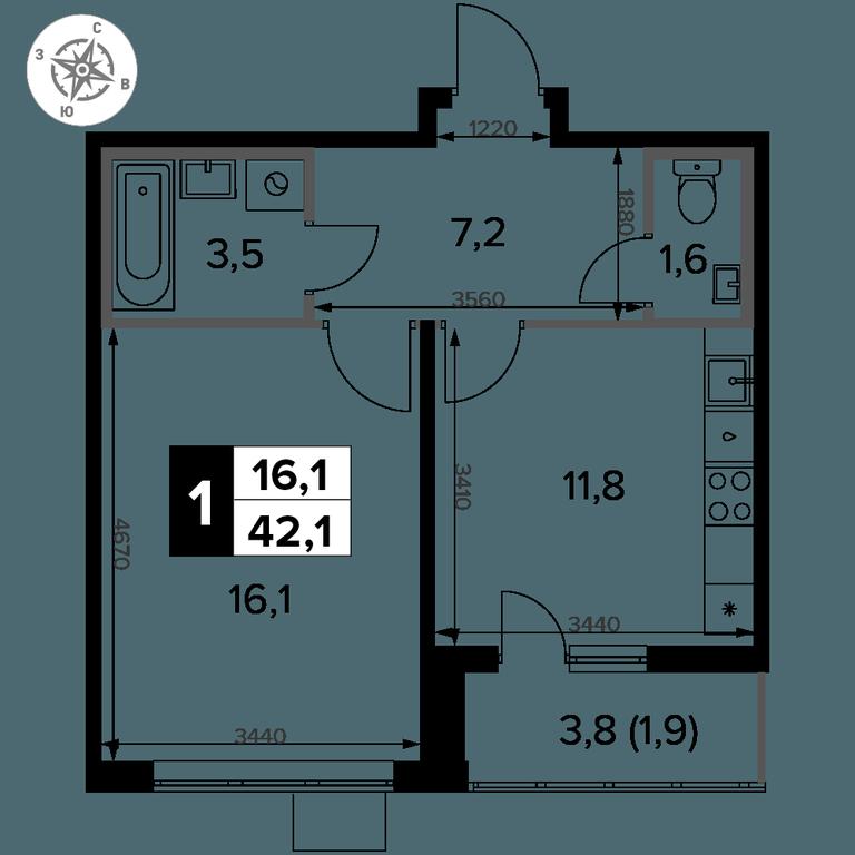 1-BD Apartment Sale, 42.1 sq. m. at Pervy Donskoj, zhiloy mikrorayon Sapronovo, derevnya Sapronovo, Leninskiy City District, Moscow Region, Russia #2 1-BD Apartment Sale, 42.1 sq. m. at Pervy Donskoj, zhiloy mikrorayon Sapronovo, derevnya Sapronovo, Leninskiy City District, Moscow Region, Russia #2