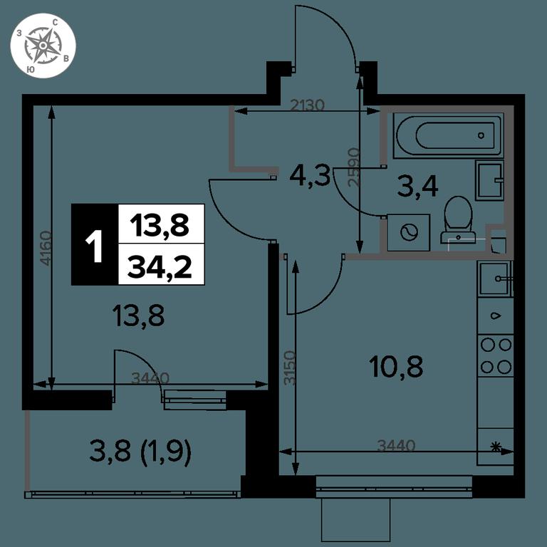 1-BD Apartment Sale, 34.2 sq. m. at Pervy Donskoj, zhiloy mikrorayon Sapronovo, derevnya Sapronovo, Leninskiy City District, Moscow Region, Russia #2 1-BD Apartment Sale, 34.2 sq. m. at Pervy Donskoj, zhiloy mikrorayon Sapronovo, derevnya Sapronovo, Leninskiy City District, Moscow Region, Russia #2