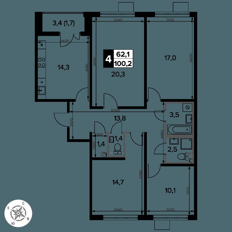 4-BD Apartment Sale, 100.7 sq. m. at Pervy Donskoj, zhiloy mikrorayon Sapronovo, derevnya Sapronovo, Leninskiy City District, Moscow Region, Russia #2 4-BD Apartment Sale, 100.7 sq. m. at Pervy Donskoj, zhiloy mikrorayon Sapronovo, derevnya Sapronovo, Leninskiy City District, Moscow Region, Russia #2