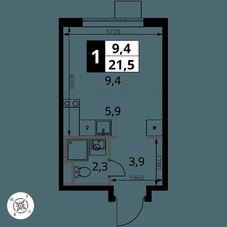 Apartment Sale, 21.5 sq. m. at Pervy Donskoj, zhiloy mikrorayon Sapronovo, derevnya Sapronovo, Leninskiy City District, Moscow Region, Russia #2 Apartment Sale, 21.5 sq. m. at Pervy Donskoj, zhiloy mikrorayon Sapronovo, derevnya Sapronovo, Leninskiy City District, Moscow Region, Russia #2