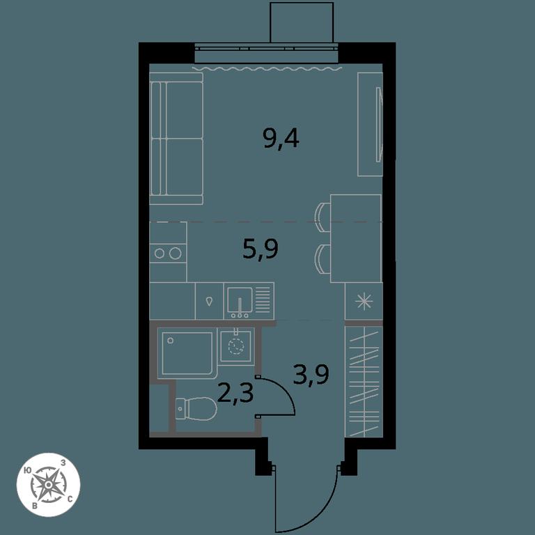 Apartment Sale, 21.5 sq. m. at Pervy Donskoj, zhiloy mikrorayon Sapronovo, derevnya Sapronovo, Leninskiy City District, Moscow Region, Russia #1 Apartment Sale, 21.5 sq. m. at Pervy Donskoj, zhiloy mikrorayon Sapronovo, derevnya Sapronovo, Leninskiy City District, Moscow Region, Russia #1
