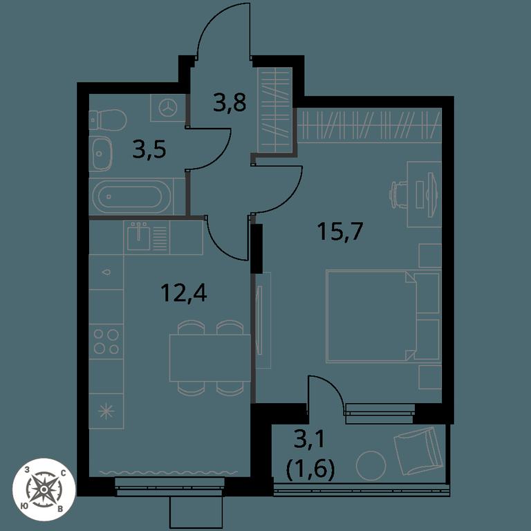 1-BD Apartment Sale, 37 sq. m. at Pervy Donskoj, zhiloy mikrorayon Sapronovo, derevnya Sapronovo, Leninskiy City District, Moscow Region, Russia #1 1-BD Apartment Sale, 37 sq. m. at Pervy Donskoj, zhiloy mikrorayon Sapronovo, derevnya Sapronovo, Leninskiy City District, Moscow Region, Russia #1