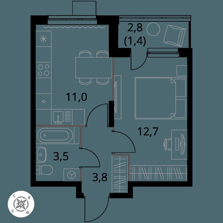 1-BD Apartment Sale, 32.4 sq. m. at Pervy Donskoj, zhiloy mikrorayon Sapronovo, derevnya Sapronovo, Leninskiy City District, Moscow Region, Russia #1 1-BD Apartment Sale, 32.4 sq. m. at Pervy Donskoj, zhiloy mikrorayon Sapronovo, derevnya Sapronovo, Leninskiy City District, Moscow Region, Russia #1