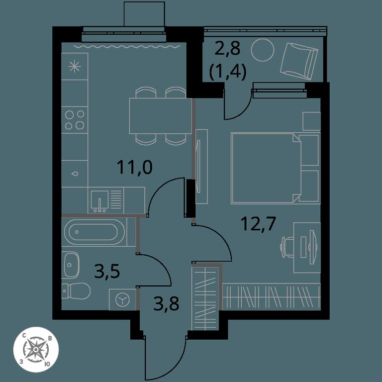 1-BD Apartment Sale, 32.4平方米 at Pervy Donskoj, zhiloy mikrorayon Sapronovo, derevnya Sapronovo, Leninskiy City District, Moscow Region, Russia #1 1-BD Apartment Sale, 32.4平方米 at Pervy Donskoj, zhiloy mikrorayon Sapronovo, derevnya Sapronovo, Leninskiy City District, Moscow Region, Russia #1