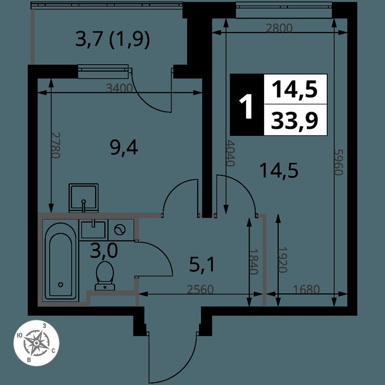 1-BD Apartment Sale, 33.9 sq. m. at Pervy Donskoj, zhiloy mikrorayon Sapronovo, derevnya Sapronovo, Leninskiy City District, Moscow Region, Russia #2 1-BD Apartment Sale, 33.9 sq. m. at Pervy Donskoj, zhiloy mikrorayon Sapronovo, derevnya Sapronovo, Leninskiy City District, Moscow Region, Russia #2
