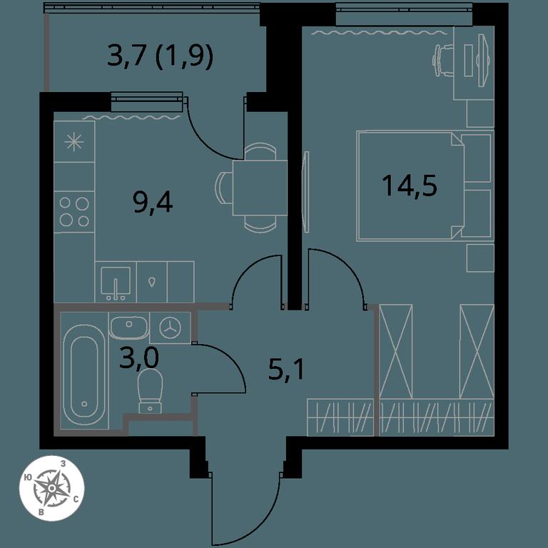 1-BD Apartment Sale, 33.9 sq. m. at Pervy Donskoj, zhiloy mikrorayon Sapronovo, derevnya Sapronovo, Leninskiy City District, Moscow Region, Russia #1 1-BD Apartment Sale, 33.9 sq. m. at Pervy Donskoj, zhiloy mikrorayon Sapronovo, derevnya Sapronovo, Leninskiy City District, Moscow Region, Russia #1