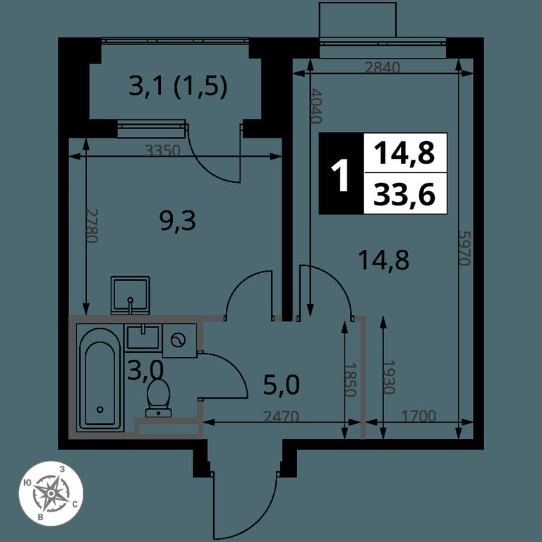 1-BD Apartment Sale, 33.6 sq. m. at Pervy Donskoj, zhiloy mikrorayon Sapronovo, derevnya Sapronovo, Leninskiy City District, Moscow Region, Russia #2 1-BD Apartment Sale, 33.6 sq. m. at Pervy Donskoj, zhiloy mikrorayon Sapronovo, derevnya Sapronovo, Leninskiy City District, Moscow Region, Russia #2