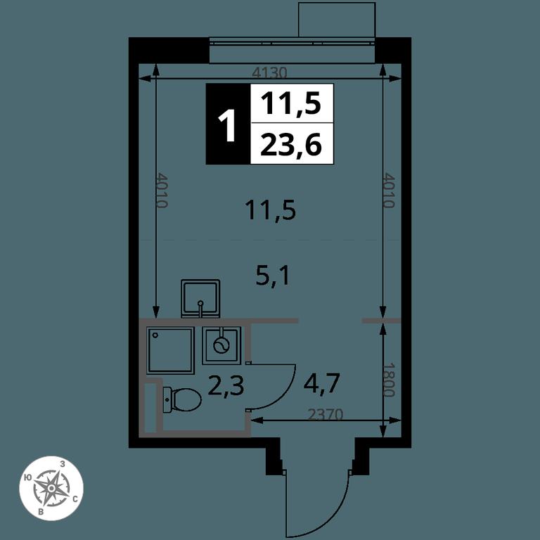 Apartment Sale, 23.6 sq. m. at Pervy Donskoj, zhiloy mikrorayon Sapronovo, derevnya Sapronovo, Leninskiy City District, Moscow Region, Russia #2