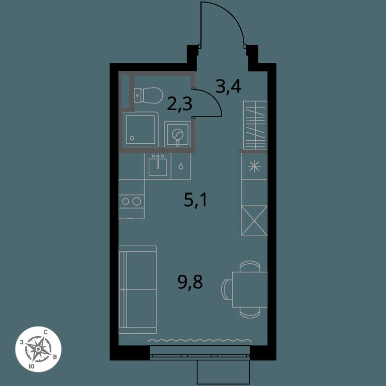 Apartment Sale, 20.6平方米 at Pervy Donskoj, zhiloy mikrorayon Sapronovo, derevnya Sapronovo, Leninskiy City District, Moscow Region, Russia #1 Apartment Sale, 20.6平方米 at Pervy Donskoj, zhiloy mikrorayon Sapronovo, derevnya Sapronovo, Leninskiy City District, Moscow Region, Russia #1