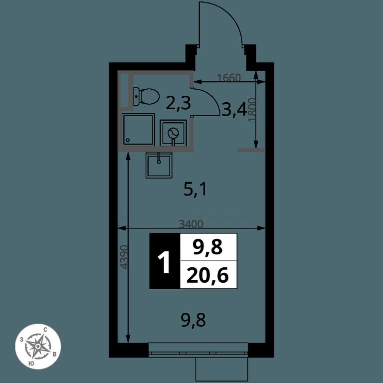 Apartment Sale, 20.6平方米 at Pervy Donskoj, zhiloy mikrorayon Sapronovo, derevnya Sapronovo, Leninskiy City District, Moscow Region, Russia #2 Apartment Sale, 20.6平方米 at Pervy Donskoj, zhiloy mikrorayon Sapronovo, derevnya Sapronovo, Leninskiy City District, Moscow Region, Russia #2