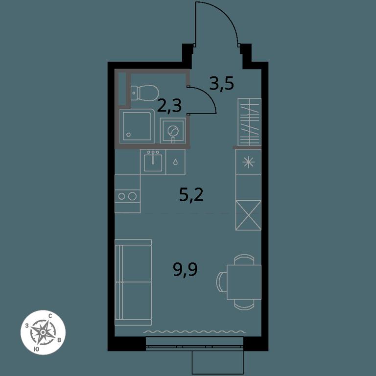 Apartment Sale, 20.9 sq. m. at Pervy Donskoj, zhiloy mikrorayon Sapronovo, derevnya Sapronovo, Leninskiy City District, Moscow Region, Russia #1 Apartment Sale, 20.9 sq. m. at Pervy Donskoj, zhiloy mikrorayon Sapronovo, derevnya Sapronovo, Leninskiy City District, Moscow Region, Russia #1