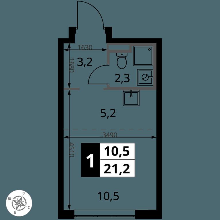 Apartment Sale, 21.2 sq. m. at Pervy Donskoj, zhiloy mikrorayon Sapronovo, derevnya Sapronovo, Leninskiy City District, Moscow Region, Russia #2 Apartment Sale, 21.2 sq. m. at Pervy Donskoj, zhiloy mikrorayon Sapronovo, derevnya Sapronovo, Leninskiy City District, Moscow Region, Russia #2