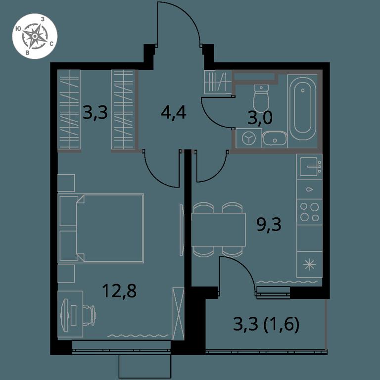 1-BD Apartment Sale, 34.4 sq. m. at Pervy Donskoj, zhiloy mikrorayon Sapronovo, derevnya Sapronovo, Leninskiy City District, Moscow Region, Russia #1 1-BD Apartment Sale, 34.4 sq. m. at Pervy Donskoj, zhiloy mikrorayon Sapronovo, derevnya Sapronovo, Leninskiy City District, Moscow Region, Russia #1
