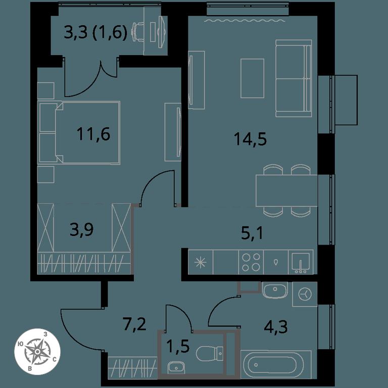 2-BD Apartment Sale, 49.7 sq. m. at Pervy Donskoj, zhiloy mikrorayon Sapronovo, derevnya Sapronovo, Leninskiy City District, Moscow Region, Russia #1 2-BD Apartment Sale, 49.7 sq. m. at Pervy Donskoj, zhiloy mikrorayon Sapronovo, derevnya Sapronovo, Leninskiy City District, Moscow Region, Russia #1