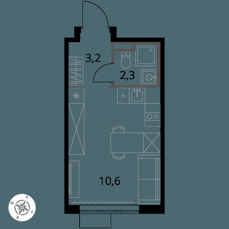 Apartment Sale, 21.4 sq. m. at Pervy Donskoj, zhiloy mikrorayon Sapronovo, derevnya Sapronovo, Leninskiy City District, Moscow Region, Russia #1 Apartment Sale, 21.4 sq. m. at Pervy Donskoj, zhiloy mikrorayon Sapronovo, derevnya Sapronovo, Leninskiy City District, Moscow Region, Russia #1