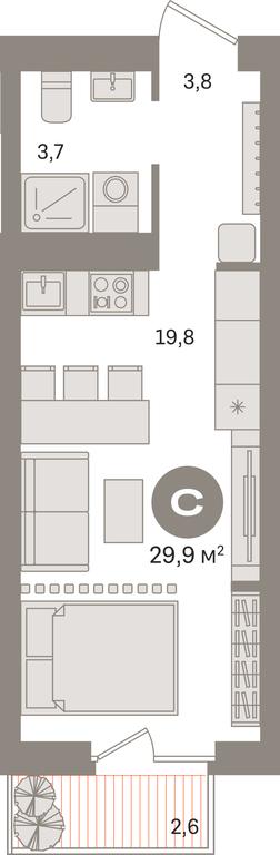 Apartment Sale, 29.9平方米 at Kvartal Izdanie, Perovskoye Highway, Moscow, Russia #1 Apartment Sale, 29.9平方米 at Kvartal Izdanie, Perovskoye Highway, Moscow, Russia #1