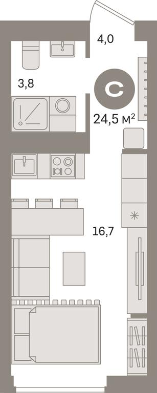 Apartment Sale, 24.5 sq. m. at Kvartal Izdanie, Perovskoye Highway, Moscow, Russia #1