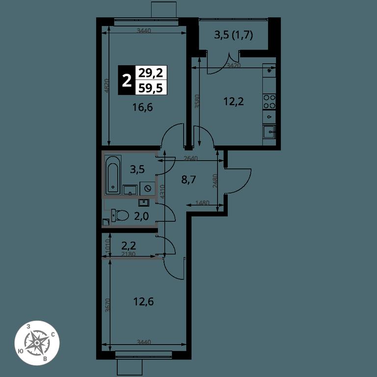 2-BD Apartment Sale, 59.5 sq. m. at Pervy Yuzhny, zhiloy kompleks Pervy Yuzhny, Leninskiy City District, Moscow Region, Russia #2 2-BD Apartment Sale, 59.5 sq. m. at Pervy Yuzhny, zhiloy kompleks Pervy Yuzhny, Leninskiy City District, Moscow Region, Russia #2