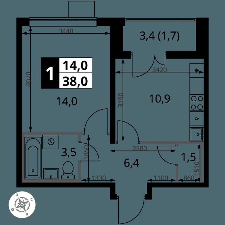1-BD Apartment Sale, 38 sq. m. at Pervy Yuzhny, zhiloy kompleks Pervy Yuzhny, Leninskiy City District, Moscow Region, Russia #2 1-BD Apartment Sale, 38 sq. m. at Pervy Yuzhny, zhiloy kompleks Pervy Yuzhny, Leninskiy City District, Moscow Region, Russia #2