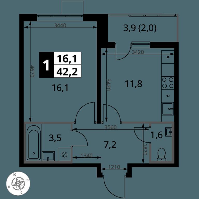 1-BD Apartment Sale, 42.2 sq. m. at Pervy Yuzhny, zhiloy kompleks Pervy Yuzhny, Leninskiy City District, Moscow Region, Russia #2 1-BD Apartment Sale, 42.2 sq. m. at Pervy Yuzhny, zhiloy kompleks Pervy Yuzhny, Leninskiy City District, Moscow Region, Russia #2