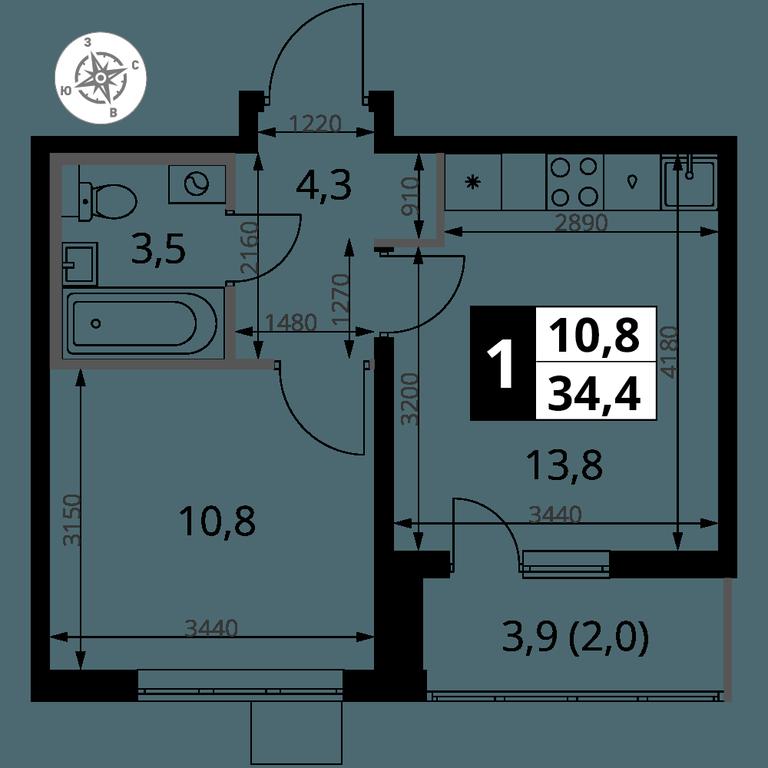 1-BD Apartment Sale, 34.4 sq. m. at Pervy Yuzhny, zhiloy kompleks Pervy Yuzhny, Leninskiy City District, Moscow Region, Russia #2 1-BD Apartment Sale, 34.4 sq. m. at Pervy Yuzhny, zhiloy kompleks Pervy Yuzhny, Leninskiy City District, Moscow Region, Russia #2