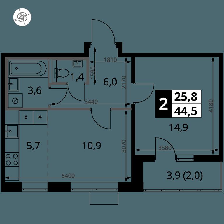 2-BD Apartment Sale, 44.5 sq. m. at Pervy Yuzhny, zhiloy kompleks Pervy Yuzhny, Leninskiy City District, Moscow Region, Russia #1 2-BD Apartment Sale, 44.5 sq. m. at Pervy Yuzhny, zhiloy kompleks Pervy Yuzhny, Leninskiy City District, Moscow Region, Russia #1