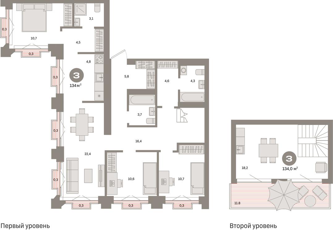 3-BD Apartment Sale, 134 sq. m. at Kvartal Metronom, Tagilskaya Street, Moscow, Russia #1