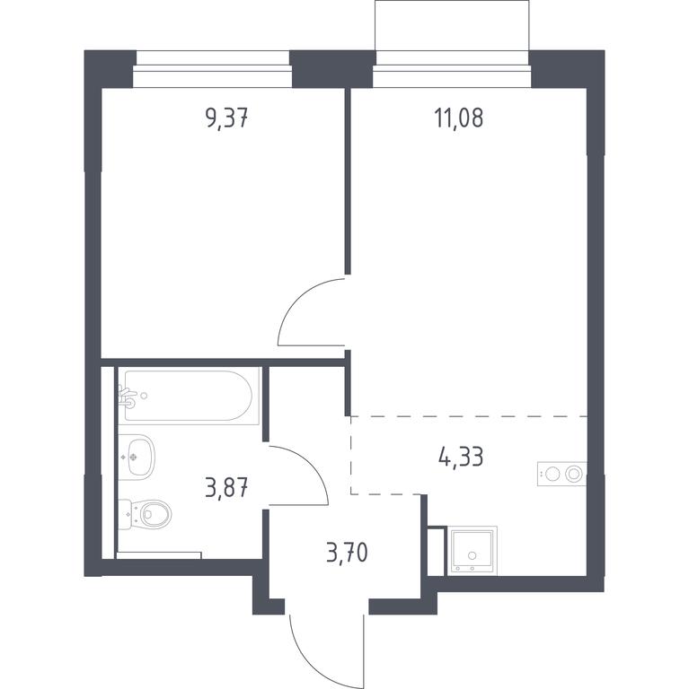 Apartment Sale, 32.35平方米 at Novoe Vnukovo, kvartal № 38, Kokoshkino Settlement, Moscow, Russia #1