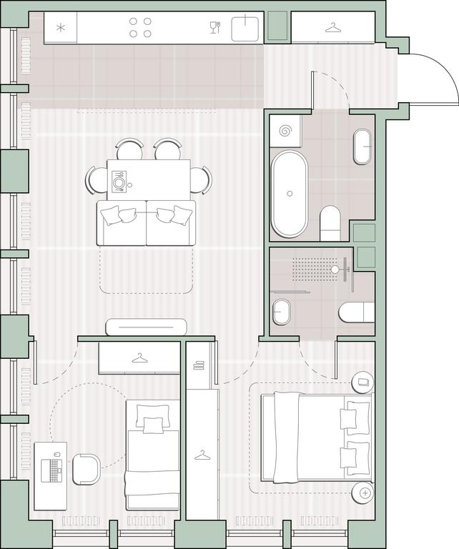 2-BD Apartment Sale, 58 sq. m. at Sreda na Lobachevskogo, Ochakovskoye Highway, Moscow, Russia #1 2-BD Apartment Sale, 58 sq. m. at Sreda na Lobachevskogo, Ochakovskoye Highway, Moscow, Russia #1