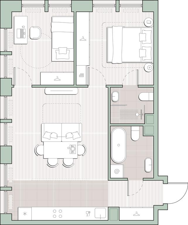 2-BD Apartment Sale, 58 sq. m. at Sreda na Lobachevskogo, Ochakovskoye Highway, Moscow, Russia #1 2-BD Apartment Sale, 58 sq. m. at Sreda na Lobachevskogo, Ochakovskoye Highway, Moscow, Russia #1