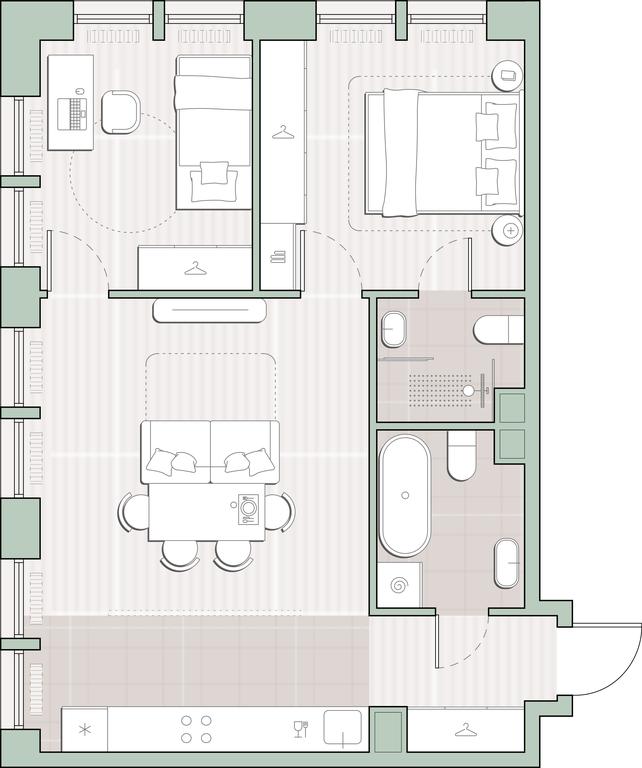 2-BD Apartment Sale, 58 sq. m. at Sreda na Lobachevskogo, Ochakovskoye Highway, Moscow, Russia #1 2-BD Apartment Sale, 58 sq. m. at Sreda na Lobachevskogo, Ochakovskoye Highway, Moscow, Russia #1