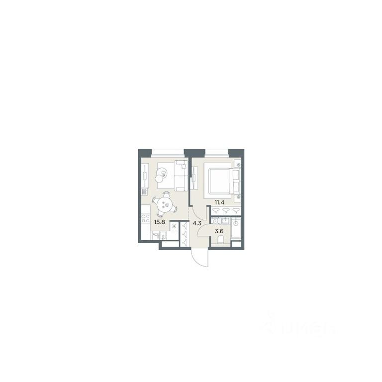 Apartment Sale, 35.1 sq. m. at Поздняково, Krasnogorsk Urban District, Moscow Region, Russia #1