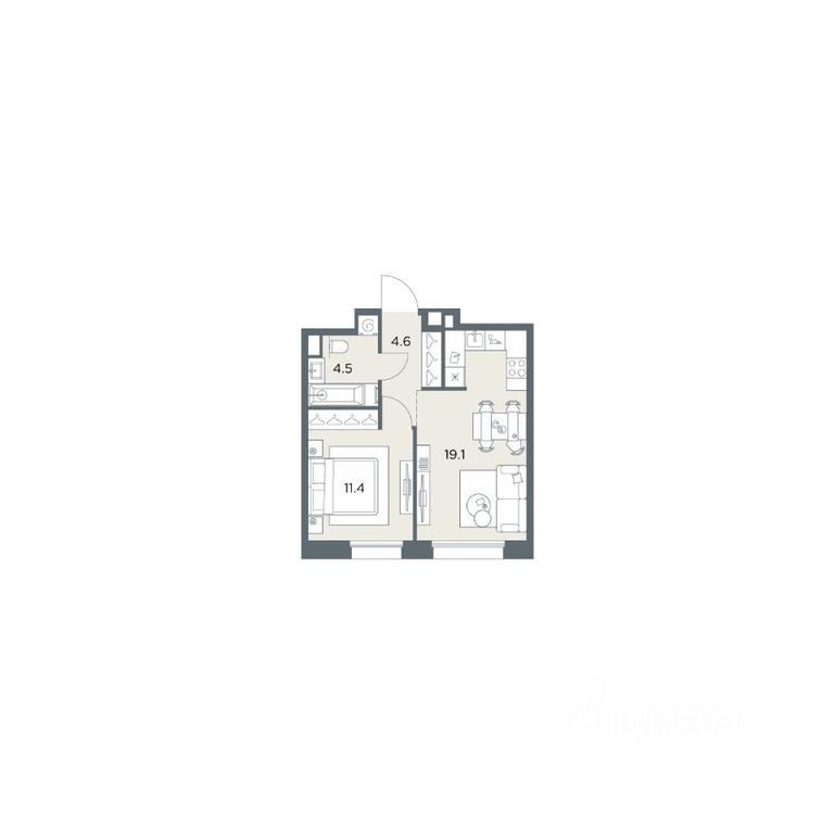 Apartment Sale, 39.6 sq. m. at Поздняково, Krasnogorsk Urban District, Moscow Region, Russia #1