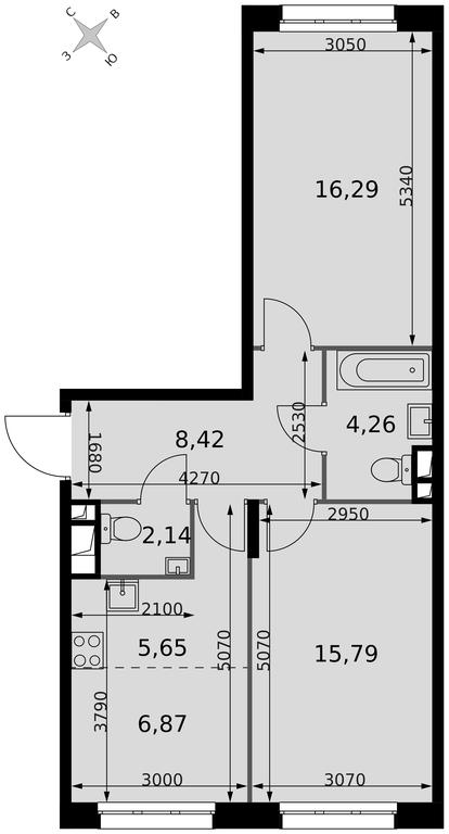 3-BD Apartment Sale, 59.42 sq. m. at Dvizhenie. Govorovo, Центральная улица, 47, деревня Говорово, поселение Московский, Москва, Россия #2