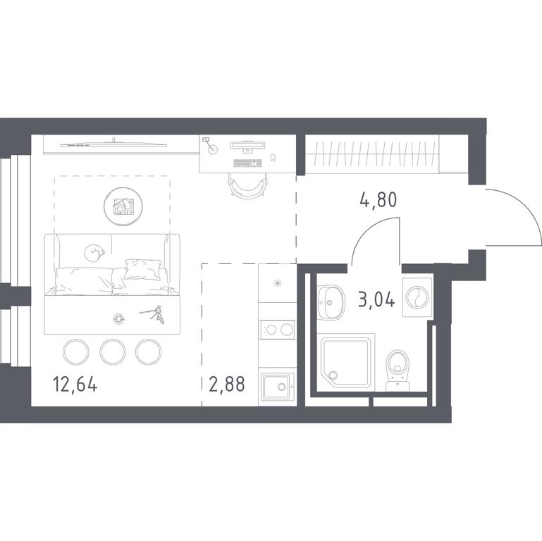 Apartment Sale, 23.36 sq. m. at Novoe Vidnoe, Kalinovka Village, Leninskiy City District, Moscow Region, Russia #1 Apartment Sale, 23.36 sq. m. at Novoe Vidnoe, Kalinovka Village, Leninskiy City District, Moscow Region, Russia #1