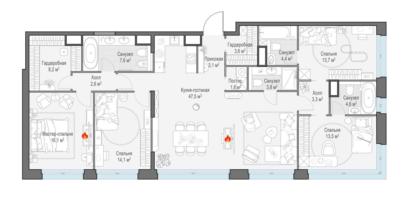4-BD Apartment Sale, 152.4 sq. m. at West Garden, Minskaya Street, 1Вс1, Moscow, Russia #1 4-BD Apartment Sale, 152.4 sq. m. at West Garden, Minskaya Street, 1Вс1, Moscow, Russia #1