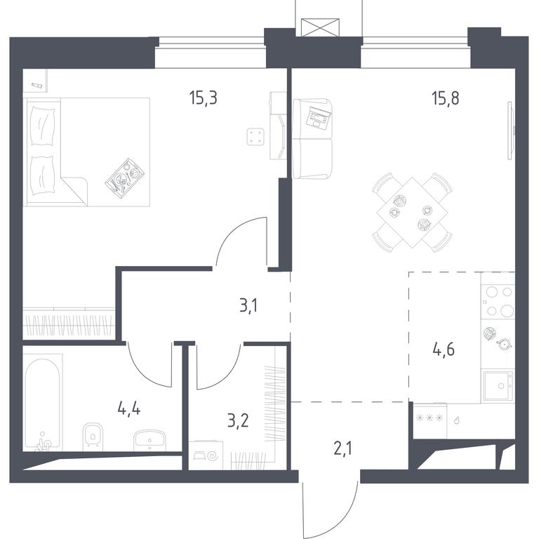 1-BD Apartment Sale, 87.21平方米 at Vereiskaya 41, Vereyskaya Street, 41, Moscow, Russia #1 1-BD Apartment Sale, 87.21平方米 at Vereiskaya 41, Vereyskaya Street, 41, Moscow, Russia #1