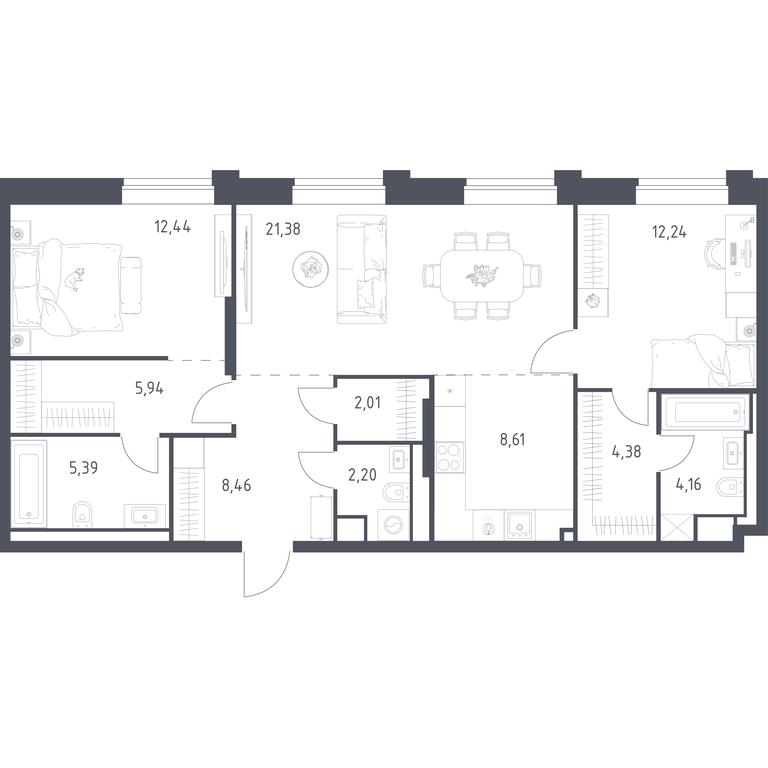 1-BD Apartment Sale, 87.21平方米 at Vereiskaya 41, Vereyskaya Street, 41, Moscow, Russia #2 1-BD Apartment Sale, 87.21平方米 at Vereiskaya 41, Vereyskaya Street, 41, Moscow, Russia #2