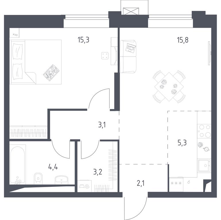 1-BD Apartment Sale, 87.4 sq. m. at Vereiskaya 41, Vereyskaya Street, 41, Moscow, Russia #1 1-BD Apartment Sale, 87.4 sq. m. at Vereiskaya 41, Vereyskaya Street, 41, Moscow, Russia #1