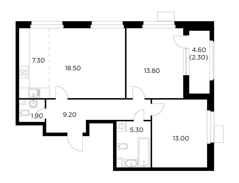 2-BD Apartment Sale, 71.3 sq. m. at Novoe Medvedkovo, Novoe Medvedkovo Residential Complex, mikrorayon 17A, Mytischi, Moscow Region, Russia #1 2-BD Apartment Sale, 71.3 sq. m. at Novoe Medvedkovo, Novoe Medvedkovo Residential Complex, mikrorayon 17A, Mytischi, Moscow Region, Russia #1