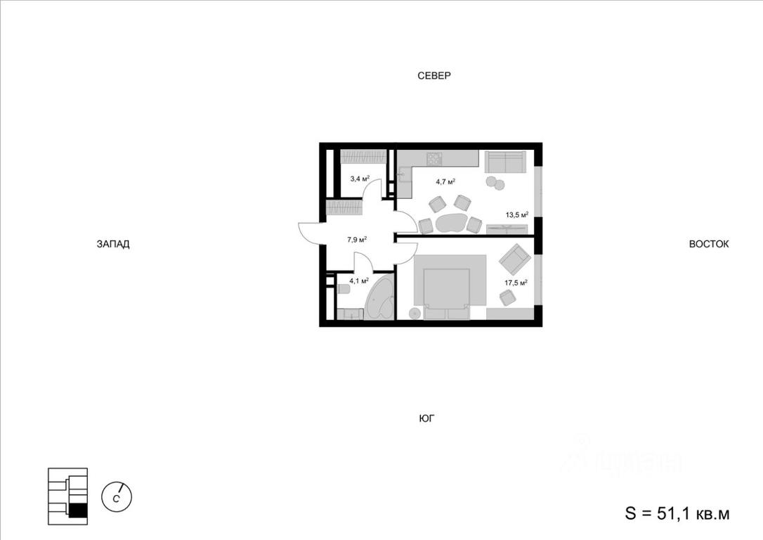 1-BD Apartment Sale, 51.1 sq. m. at Mytischi-Siti, Detskiy pereulok, Mytischi, Moscow Region, Russia #1 1-BD Apartment Sale, 51.1 sq. m. at Mytischi-Siti, Detskiy pereulok, Mytischi, Moscow Region, Russia #1